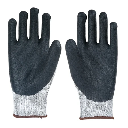 Mallcom H33nbg Cut Resistant Level 5 Seamless Sandy Finish Nitrile Coated Safety Gloves Pack Of 4 Nitrile Safety Gloves |