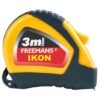 FREEMANS IKON 3m:16mm Steel Inchi Measuring Tape - 3m (Yellow & Black) With Unbreakable ABS case | Soft Grip Bi-material Case | Auto-lock and Belt Clip |