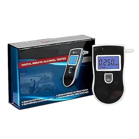 Professional Breathalyzer Alcohol Tester Digital Display High Accuracy Semiconductor Sensor Breath Tester Police Grade & Fast Result Alcohol Tester