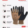 Polyester Liner with Natural Latex Coating Black Safety Gloves |