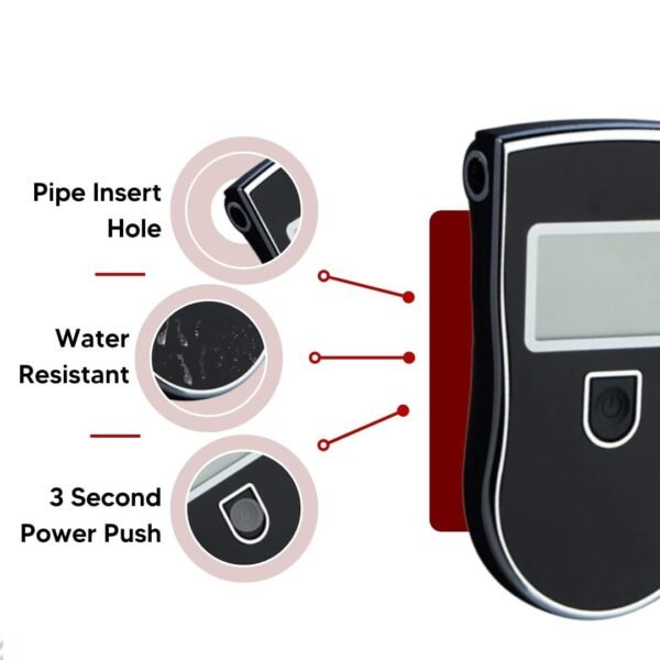 Professional Breathalyzer Alcohol Tester Digital Display High Accuracy Semiconductor Sensor Breath Tester Police Grade & Fast Result Alcohol Tester