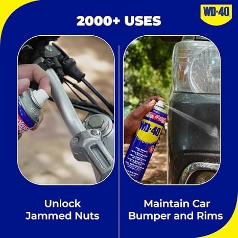 WD-40 Multipurpose Spray, Lubricant, Rust Remover, Cleans Bike Chains, Squeak Noise, Stain Remover, Cleaning Agent, 170g |