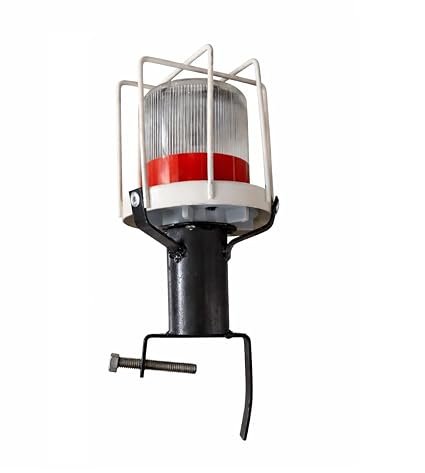 Solar Blinker Light with Protective Jali Cover | Aluminium Casting Body with ABS Clamp & Round Road Reflector | High-Visibility Safety Warning Light for Roads & Construction Zones