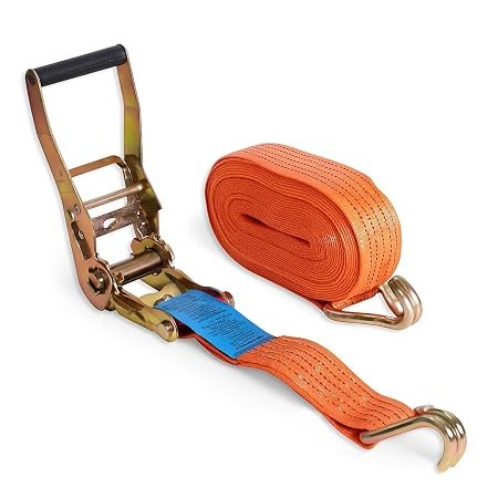 Lashing Belt - Pack of 1 | Heavy Duty Ratchet Belt | 50 mm x 6 Mtr | Double J Hooks Luggage Straps | Wear and Tear Resistant |