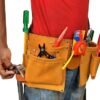 REAL11 Pocket Leather Tool Bag with Hammer Holder and Tape Holder