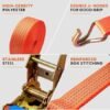 Lashing Belt - Pack of 1 | Heavy Duty Ratchet Belt | 50 mm x 6 Mtr | Double J Hooks Luggage Straps | Wear and Tear Resistant |