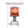 Solar Blinker Light with Protective Jali Cover | Aluminium Casting Body with ABS Clamp & Round Road Reflector | High-Visibility Safety Warning Light for Roads & Construction Zones