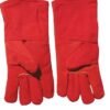 Red Heavy-Duty Leather Safety Gloves |