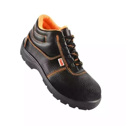 VSafe Steel Toe Safety Shoes PVC Sole High Ankle Synthetic Leather Black |