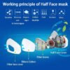 Bayleef Half Face Chemical Facepiece Reusable Half Face Respirator Anti Industrial Construction Dust Gas Mask