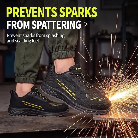 19 FUEL Armour-1-DD ISI Marked Safety Shoes for Men | Steel Toe Cap, 200 Joule Impact & Compression Protection | Anti-Slip Oil & Water Resistant PVC Sole | Lightweight Industrial Work Shoes | Electrical Hazard Safe |