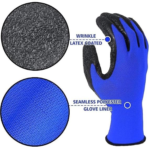 Nylon Knitted Latex Rubber Coated Safety Hand Protection Working Gloves For Anti Cut Heat & Fire Resistant Industrial Gloves For Men And Women |
