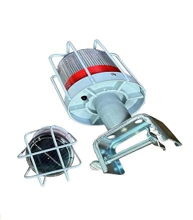 Solar Blinker Light with Protective Jali Cover | Aluminium Casting Body with ABS Clamp & Round Road Reflector | High-Visibility Safety Warning Light for Roads & Construction Zones