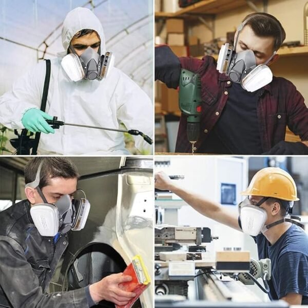 Bayleef Half Face Chemical Facepiece Reusable Half Face Respirator Anti Industrial Construction Dust Gas Mask