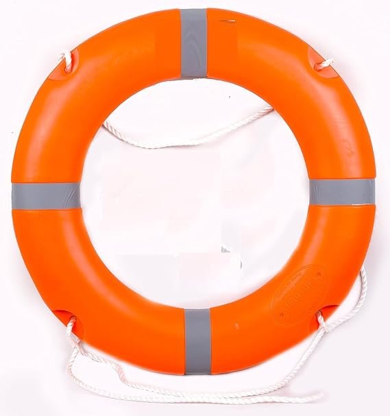 21 Life Buoy Ring with Rope Outer Material Hard Polyurethane Outer Diameter- 720mm Inner Diameter- 440mm Weight -2.5Kg Swimming Pool, Passenger Boat, Cruise, etc