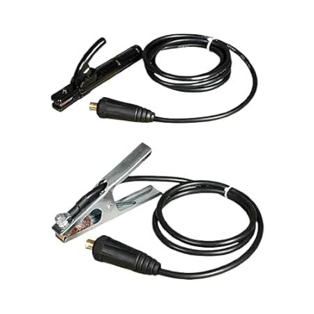 Generic 200A Welding Cable Set | Electrode Holder + Earth Clamp | 2 Meter Pure Copper Cable | 35–50mm Male Connector | for Inverter Welding Machine | Power Cord |