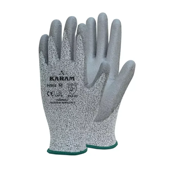 KARAM HPPE / Glass Liner with Polyurethane Coating Safety Gloves TDM-Level B, HS45 |