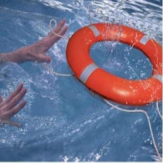 23 Life Buoy Ring with Rope Outer Material Hard Polyurethane Outer Diameter- 720mm Inner Diameter- 440mm Weight -2.5Kg Swimming Pool, Passenger Boat, Cruise, etc