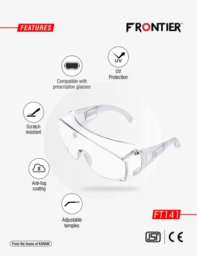 KARAM FT141 Frontier Eye Protection, Clear |