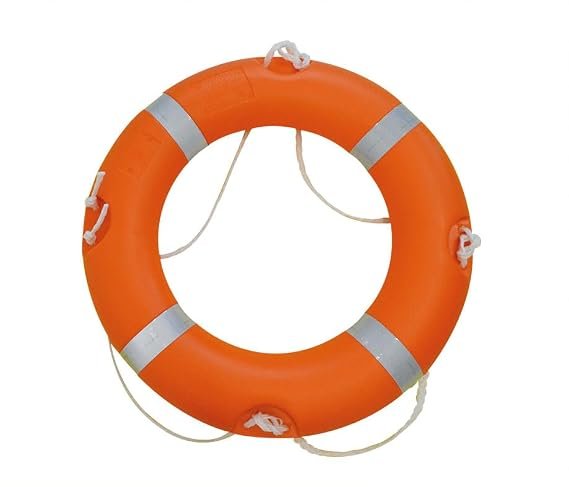 24 Life Buoy Ring with Rope Outer Material Hard Polyurethane Outer Diameter- 720mm Inner Diameter- 440mm Weight -2.5Kg Swimming Pool, Passenger Boat, Cruise, etc