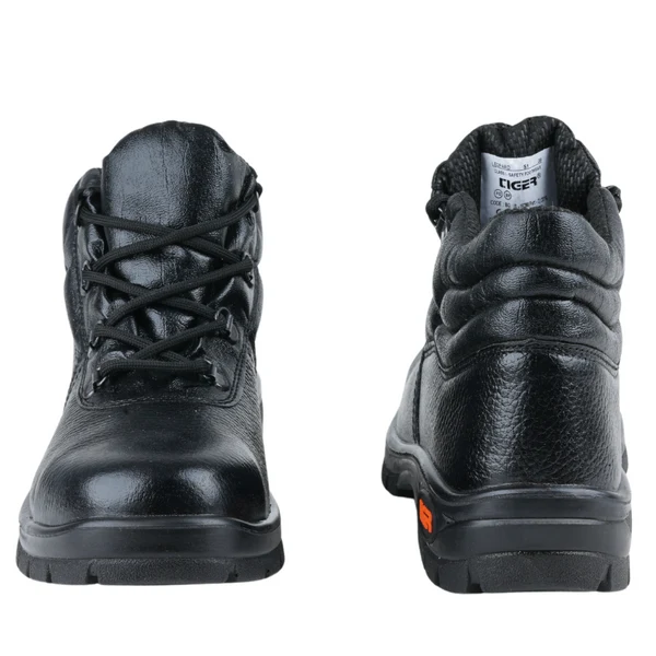 Tiger Leopard S1 EN Certified High Ankle Safety Shoes | Steel Toe PU Sole I Anti-Slip Industrial Work Boot
