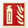 Hi-Ranger Glow In the Dark Fire Extinguisher Fire Equipment Self Adhesive Vinyl Sticker Sign for Walls and Doors (200 x 200 mm)