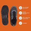 32 BLACK+DECKER Flyknit Grey & Black Sporty Design Safety Shoes for Men Lightweight | Antistatic & Antislip