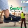 ZAIN Low Ankle Safety Shoes | BIS Approved, Breathable Upper | Lightweight, Sporty Design, Composite Toe | Black | Phantom |
