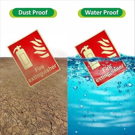 34 Hi-Ranger Glow In the Dark Fire Extinguisher Fire Equipment Self Adhesive Vinyl Sticker Sign for Walls and Doors (200 x 200 mm)