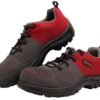 Karam Flytex FS213 Safety Shoes for Men | Sporty Design, Lightweight with Single Density | Antistatic, Antislip, Oil & Heat Resistant with Fiber Toe | Grey & Red