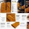Welding Gloves Heat & Fire Resistant Leather Cut Proof High Temperature Hot Metal Thermal Work Safety Protective Heavy Duty Safety Leather Hand Gloves |