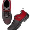 Karam Flytex FS213 Safety Shoes for Men | Sporty Design, Lightweight with Single Density | Antistatic, Antislip, Oil & Heat Resistant with Fiber Toe | Grey & Red