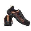 KARAM Flytex FS210 Safety Shoes for Men | Sporty Design, Lightweight with Single Density | Antistatic, Antislip, Oil & Heat Resistant with Fiber Toe | Grey & Orange |