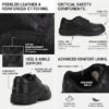 Labor Safety Shoes Black Full-Grain Leather Lace-Up |