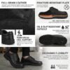 Labor Safety Shoes Black Full-Grain Leather Lace-Up |