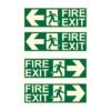 Fire Exit Left and Right Arrow Night Glow Signboard On PVC Sunboard 3 mm Size-300mm X 100mm