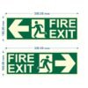 Fire Exit Left and Right Arrow Night Glow Signboard On PVC Sunboard 3 mm Size-300mm X 100mm