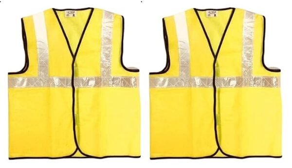 High Visibility Reflector Safety Jacket Yellow for Workers, Police and Other Services Lightweight Reflective Workwear Jacket (Pack of 2)