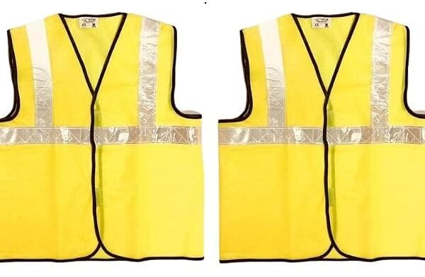 High Visibility Reflector Safety Jacket Yellow for Workers, Police and Other Services Lightweight Reflective Workwear Jacket (Pack of 2)