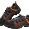 KARAM Flytex FS210 Safety Shoes for Men | Sporty Design, Lightweight with Single Density | Antistatic, Antislip, Oil & Heat Resistant with Fiber Toe | Grey & Orange |