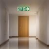 Fire Exit Left and Right Arrow Night Glow Signboard On PVC Sunboard 3 mm Size-300mm X 100mm