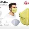 VENUS V-44+ FFP1S Unisex Anti Pollution with Head Loop fitting, Fold Flat Face Mask Yellow ISI Approved, Protection Sub-Micron Particles, Fine Dust, Micro Fine Filters & Skin Comfort Layer