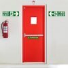 Fire Exit Left and Right Arrow Night Glow Signboard On PVC Sunboard 3 mm Size-300mm X 100mm