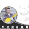 Safety Glasses with Clear White Type Anti Fog Scratch Resistant Wrap-Around Lenses and No-Slip Grips, UV Protection. Adjustable, White Frames- Pack of 5