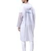 RainTop Poncho Hooded Coat One Size Suit for Men and Women with Adjustable Hood, Polyester Standard Length Unisex Lightweight Long Coat and Reusable& Packable,AZ30 White Free Size