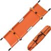 Foldable Two Fold Stretcher Aluminium for Medical Emergency with Patient Holding Strap With Carry Bag Made In India (STRETCHER ORANGE COLOR)