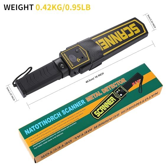 NATOTINORCH Handheld Metal Detector Wand,High-Sensitivity Security Detector Wand, for Security Inspection, Detection of Various Electronic Products, Metal Products, Weapons, Knives Scanner