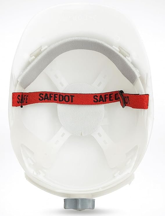 SAFEDOT Safety Helmet for Construction & Industrial Use, Hard Hat with Adjustable Ratchet Fit (1)