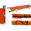Foldable Two Fold Stretcher Aluminium for Medical Emergency with Patient Holding Strap With Carry Bag Made In India (STRETCHER ORANGE COLOR)