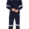 Men's Industrial Work Wear Coverall Boiler Suit, Navy Blue, 100% Cotton, with Reflective Tape